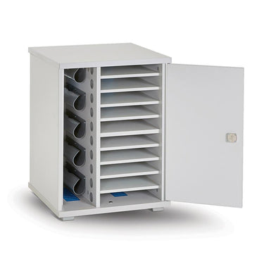 lapcabby lyte 10 single door | 10-device static ac charging cabinet for laptops, tablets & chromebooks up to 15